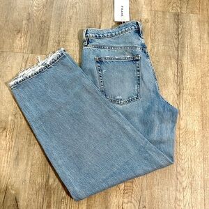 Frame Denim Low Slung Barrel Light Blue Distressed Jeans size 29
